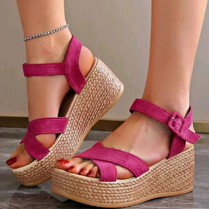 Thick-Soled Pink Waterproof Platform High-Heeled Sandals For Women Summer